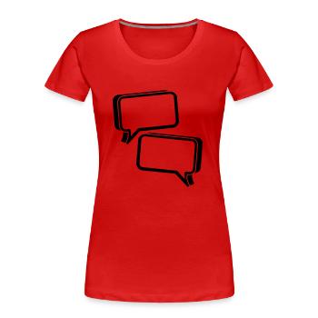 sprechblasen 3d - Frauen Premium Bio T-Shirt - Rot - Vorne - Mia (176cm)