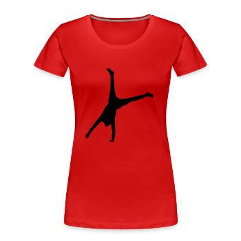 handstand move - Frauen Premium Bio T-Shirt - Rot - Vorne - Mia (176cm)