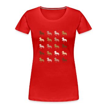 Islandpferd - Frauen Premium Bio T-Shirt - Rot - Vorne - Mia (176cm)