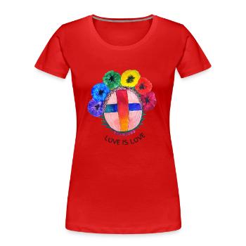 Motanka . Love is Love. Ukrainian doll. - Women's Premium Organic T-Shirt - red - Front - Mia (176cm)