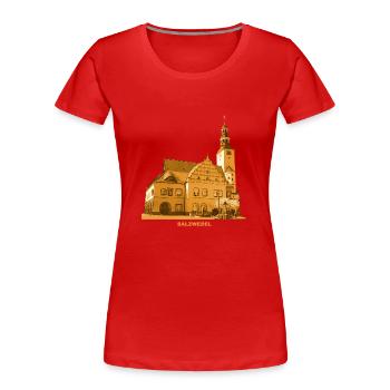 Salzwedel Town Hall Altmark Saxony-Anhalt - Women's Premium Organic T-Shirt - red - Front - Mia (176cm)