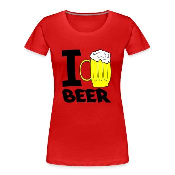i love beer - Frauen Premium Bio T-Shirt - Rot - Vorne - Mia (176cm)