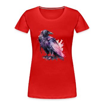 Rabe - Frauen Premium Bio T-Shirt - Rot - Vorne - Mia (176cm)