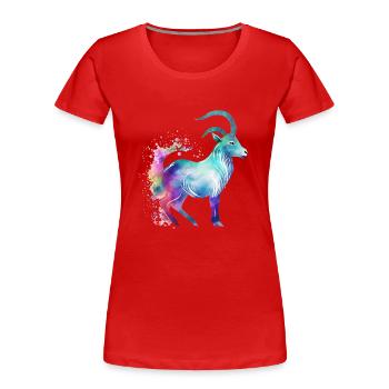 Jazy capricorne - T-shirt bio Premium Femme - rouge - Devant - Mia (176cm)