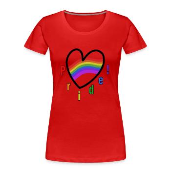 LGBT Heart Pride Rainbow flag - Frauen Premium Bio T-Shirt - Rot - Vorne - Mia (176cm)