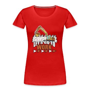 Bagger Baustelle Bauarbeiterin Mädchen I Geschenk - Frauen Premium Bio T-Shirt - Rot - Vorne - Mia (176cm)