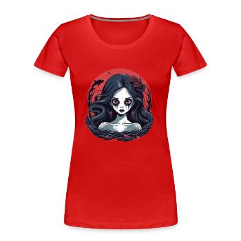 Dunkle Meerjungfrau - Frauen Premium Bio T-Shirt - Rot - Vorne - Mia (176cm)
