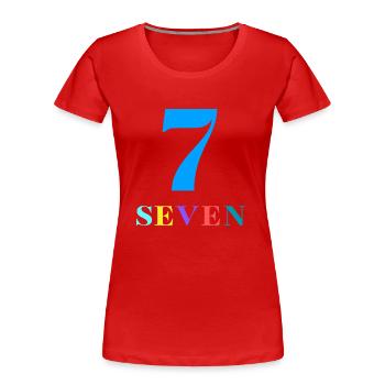 Siebt-7-jähriges Jubiläum - Frauen Premium Bio T-Shirt - Rot - Vorne - Mia (176cm)