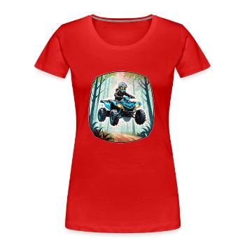 quad et tout terrain - T-shirt bio Premium Femme - rouge - Devant - Mia (176cm)