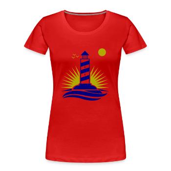 Lighthouse - Women's Premium Organic T-Shirt - red - Front - Mia (176cm)
