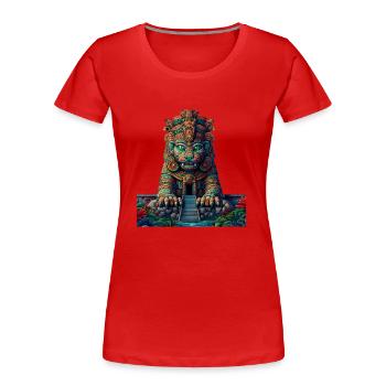 Tempel B'alam - Frauen Premium Bio T-Shirt - Rot - Vorne - Mia (176cm)