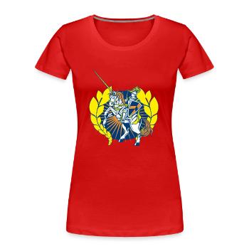 Ritter2 - Frauen Premium Bio T-Shirt - Rot - Vorne - Mia (176cm)