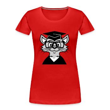 Remise des diplômes universitaires Chat Graduation Réussi - T-shirt bio Premium Femme - rouge - Devant - Mia (176cm)