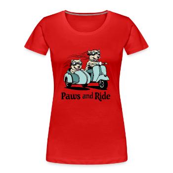 Paws and ride - Women's Premium Organic T-Shirt - red - Front - Mia (176cm)