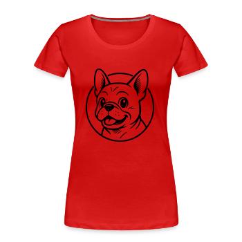 Bouledogue français - T-shirt bio Premium Femme - rouge - Devant - Mia (176cm)