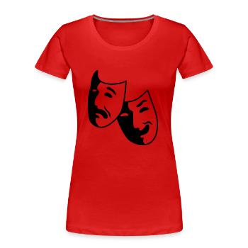 Theater - Maske - Schauspieler - Frauen Premium Bio T-Shirt - Rot - Vorne - Mia (176cm)