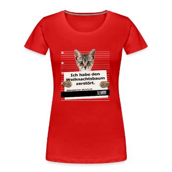 Ich habe den Weihnachtsbaum zersört - Frauen Premium Bio T-Shirt - Rot - Vorne - Mia (176cm)