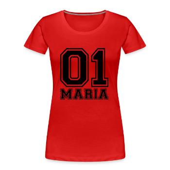 Maria - Name - Women's Premium Organic T-Shirt - red - Front - Mia (176cm)