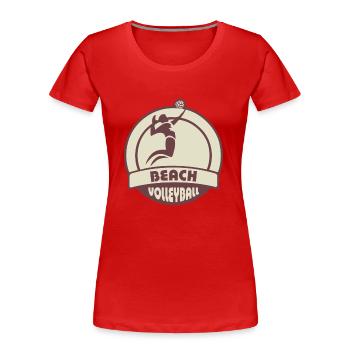 beach volleyball - Women's Premium Organic T-Shirt - red - Front - Mia (176cm)