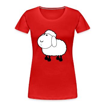 sheep130 - Women's Premium Organic T-Shirt - red - Front - Mia (176cm)