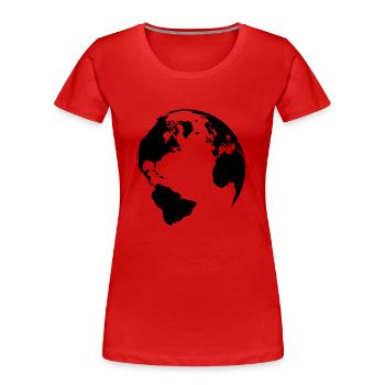 world - Frauen Premium Bio T-Shirt - Rot - Vorne - Mia (176cm)