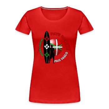 basque surfing 003 - T-shirt bio Premium Femme - rouge - Devant - Mia (176cm)