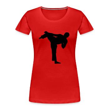 karate_fighter - Frauen Premium Bio T-Shirt - Rot - Vorne - Mia (176cm)