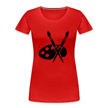 kuenstler_t1 - Frauen Premium Bio T-Shirt - Rot - Vorne - Mia (176cm)