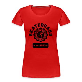 Skateboard-Straße und Vert - Frauen Premium Bio T-Shirt - Rot - Vorne - Mia (176cm)