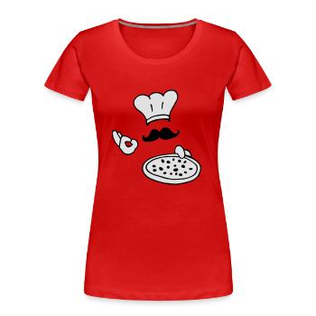 pizza - Frauen Premium Bio T-Shirt - Rot - Vorne - Mia (176cm)