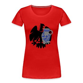 Adler & Bembel - Frauen Premium Bio T-Shirt - Rot - Vorne - Mia (176cm)