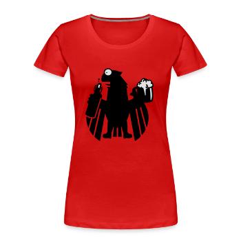 Kampftrinker Satirischer Adler / Boozer eagle (2c) - Women's Premium Organic T-Shirt - red - Front - Mia (176cm)