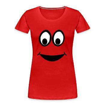 Funny Face, Cartoon Face, Trickfilm, Smiley - T-shirt bio Premium Femme - rouge - Devant - Mia (176cm)