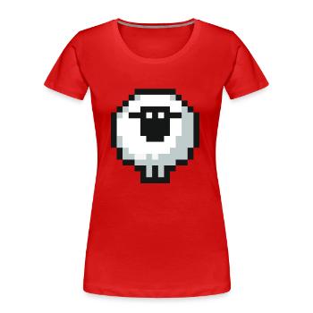 Pixel Sheep - Frauen Premium Bio T-Shirt - Rot - Vorne - Mia (176cm)
