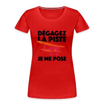 JE ME POSE - T-shirt bio Premium Femme - rouge - Devant - Mia (176cm)