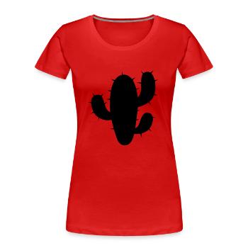 Kaktus - Frauen Premium Bio T-Shirt - Rot - Vorne - Mia (176cm)