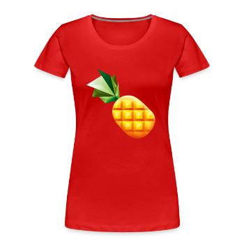 Smiley Pineapple - Frauen Premium Bio T-Shirt - Rot - Vorne - Mia (176cm)