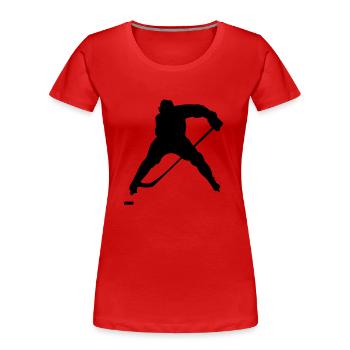 hockey_spieler_001 - T-shirt bio Premium Femme - rouge - Devant - Mia (176cm)