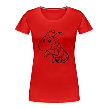 loch boden raupe schnecke kriechen schlange süß ni - Frauen Premium Bio T-Shirt - Rot - Vorne - Mia (176cm)