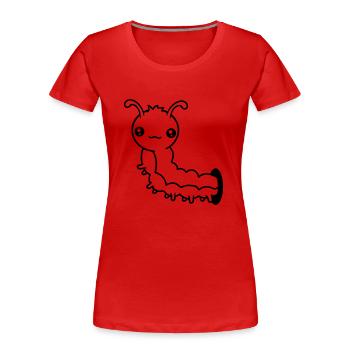 loch wand klein baby kind wurm krabbeln schnecke k - Frauen Premium Bio T-Shirt - Rot - Vorne - Mia (176cm)