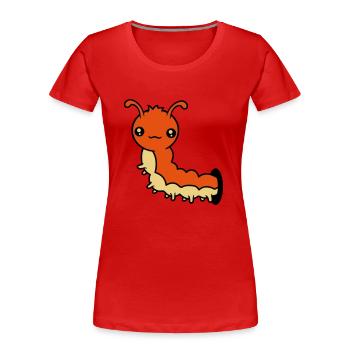 loch wand klein baby kind wurm krabbeln schnecke k - Frauen Premium Bio T-Shirt - Rot - Vorne - Mia (176cm)
