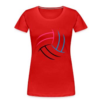 muster frau weiblich girl mädchen sprung aufschlag - Frauen Premium Bio T-Shirt - Rot - Vorne - Mia (176cm)