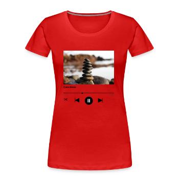 Song Cover - Calm Down - Frauen Premium Bio T-Shirt - Rot - Vorne - Mia (176cm)