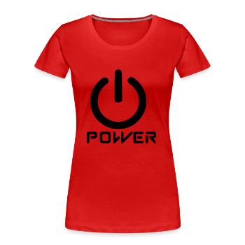 Power - Women's Premium Organic T-Shirt - red - Front - Mia (176cm)