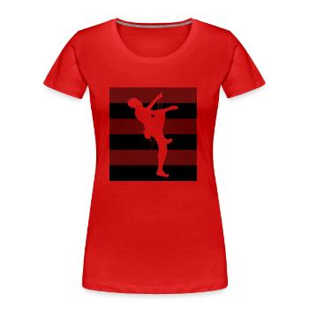 climbing - Frauen Premium Bio T-Shirt - Rot - Vorne - Mia (176cm)