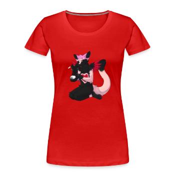 Butterfly mit SmiłeDøg - Frauen Premium Bio T-Shirt - Rot - Vorne - Mia (176cm)