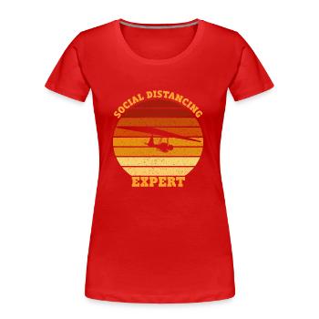 Social distancing Expert Hang Gliding - Women's Premium Organic T-Shirt - red - Front - Mia (176cm)