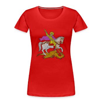 Michel archange saint ange chrétien saint snkt - T-shirt bio Premium Femme - rouge - Devant - Mia (176cm)