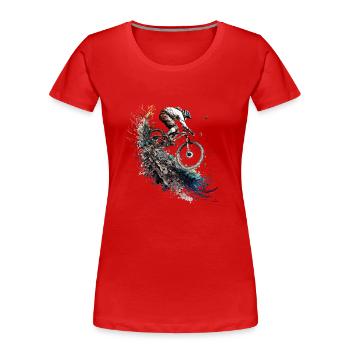 MTB Downhill - Women's Premium Organic T-Shirt - red - Front - Mia (176cm)