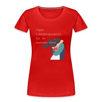 terrain favori - T-shirt bio Premium Femme - rouge - Devant - Mia (176cm)